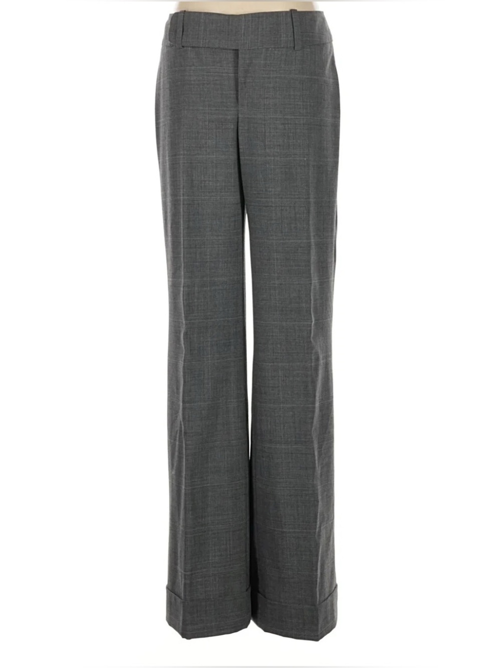 EUC BANANA REPUBLIC GRAY Plaid  WoolBlend  Lined Martin Fit  PANTS Wide Leg Sz10
